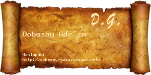 Dobszay Géza névjegykártya