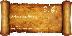 Dobszay Géza névjegykártya