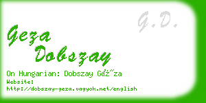 geza dobszay business card
